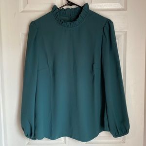 NWT J Crew Ruffle Neck Shirt